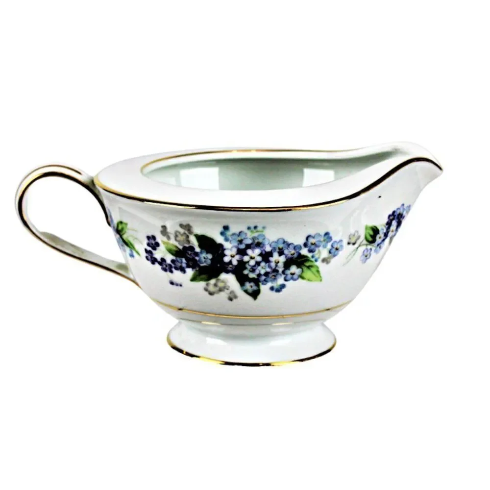 Noritake Creamer Fine China Ramona Purple Flowers Pattern 5023 Gold Trim Vintage